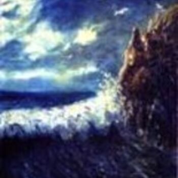 Painting titled "LA VAGUE" by Louis Runemberg, Original Artwork, Oil