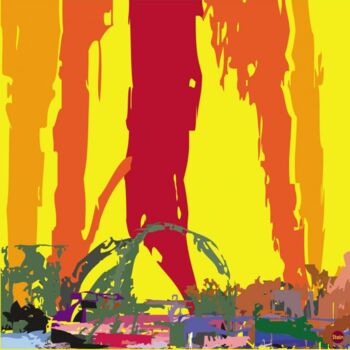 Arte digital titulada "Le jardin de Giverny" por Louis Stein, Obra de arte original, Pintura Digital