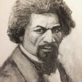 Рисунок под названием "Frederick Douglass" - Louisa Linton, Подлинное произведение искусства, Древесный уголь