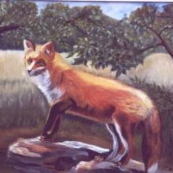 Malerei mit dem Titel "RENARD ROUX" von Louise Aubé, Original-Kunstwerk, Andere