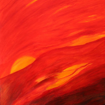 Картина под названием "rouge-soleil.jpg" - Louise Bressange, Подлинное произведение искусства, Масло