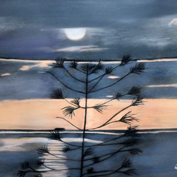 Pintura titulada "ciel-et-mer-a-san-r…" por Louise Bressange, Obra de arte original, Pastel