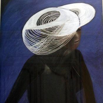 Pintura titulada "chapeau-blanc.jpg" por Louise Bressange, Obra de arte original, Pastel