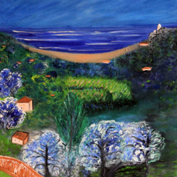 Painting titled "depuis-ramatuelle.j…" by Louise Bressange, Original Artwork