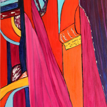 Pintura intitulada "couleurs-indiennes.…" por Louise Bressange, Obras de arte originais, Óleo