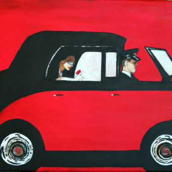 Schilderij getiteld "limousine-charlesto…" door Louise Bressange, Origineel Kunstwerk, Acryl