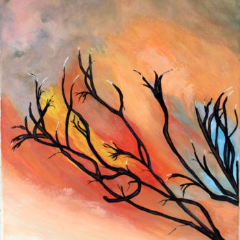 Pintura titulada "tout-feu-tout-flamm…" por Louise Bressange, Obra de arte original, Gouache