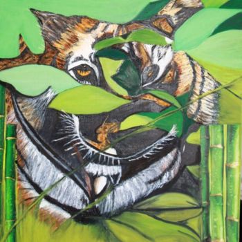 Peinture intitulée "un-tigre-vous-obser…" par Louise Bressange, Œuvre d'art originale, Huile
