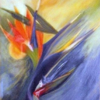 제목이 "fleur-oiseau-de-feu…"인 미술작품 Louise Bressange로, 원작, 파스텔