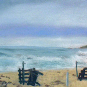 「sur-la-plage-abando…」というタイトルの絵画 Louise Bressangeによって, オリジナルのアートワーク, パステル