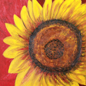 Pintura titulada "le-tournesol.jpg" por Louise Bressange, Obra de arte original, Oleo