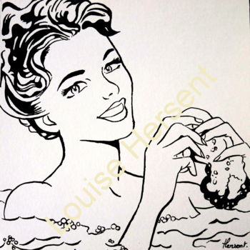 Painting titled "Eau savoneuse" by Louise Hersent, Original Artwork, Ink