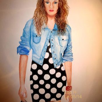 Painting titled "Stylisme" by Louise Hersent, Original Artwork, Watercolor