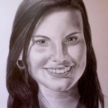 Drawing titled "Portrait au crayon…" by Louise Hersent, Original Artwork, Pencil