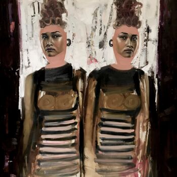 Ζωγραφική με τίτλο "Twins" από Louise Howard, Αυθεντικά έργα τέχνης, Λάδι
