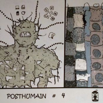 「POSTHUMAIN # 4」というタイトルの絵画 Louise Malbecによって, オリジナルのアートワーク, パステル