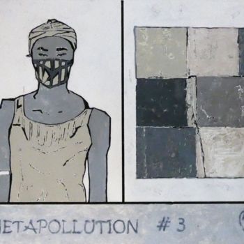 Painting titled "METAPOLLUTION # 3" by Louise Malbec, Original Artwork, Pastel