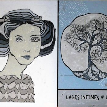 Peinture intitulée "CAGES INTIMES # 1" par Louise Malbec, Œuvre d'art originale, Pastel