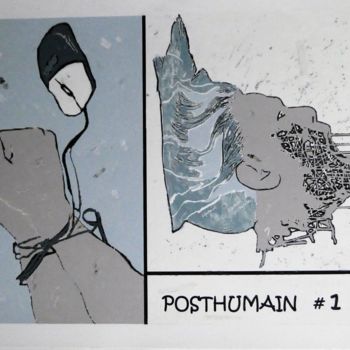 Pintura titulada "POSTHUMAIN # 1" por Louise Malbec, Obra de arte original, Pastel