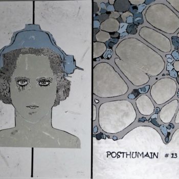 「POSTHUMAIN # 13」というタイトルの絵画 Louise Malbecによって, オリジナルのアートワーク, パステル