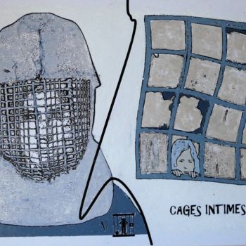 Картина под названием "CAGES INTIMES # 10" - Louise Malbec, Подлинное произведение искусства, Пастель
