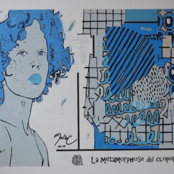 「La métamorphose du…」というタイトルの絵画 Louise Malbecによって, オリジナルのアートワーク, パステル