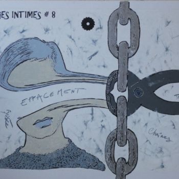 「cages intimes # 8」というタイトルの絵画 Louise Malbecによって, オリジナルのアートワーク, パステル