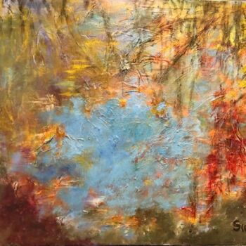 Painting titled "COULEURS DU TEMPS" by Louise Sultan, Original Artwork, Acrylic Mounted on Wood Stretcher frame
