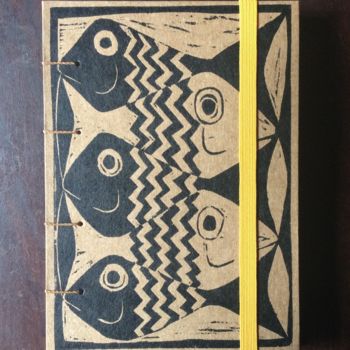 Printmaking titled "Caderneta - peixes" by Louise Tenuta, Original Artwork