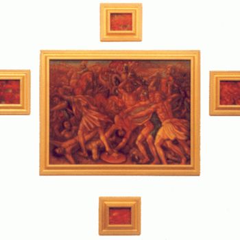 Painting titled "Bible Battles" by Louis Pirro, Original Artwork