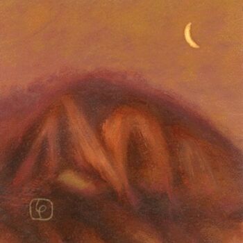 Painting titled "Moon & the Mountain" by Louis Pirro, Original Artwork