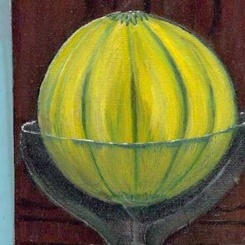 Painting titled "melon et coupe" by Lou Ka, Original Artwork