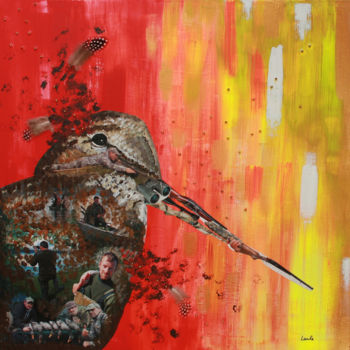 Peinture intitulée "Bécasse à la chasse…" par Loula Le Mevel, Œuvre d'art originale, Acrylique