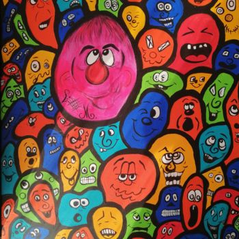 Peinture intitulée "POP'S COLORE POUR U…" par Loulette Laëtitia Michel, Œuvre d'art originale, Acrylique Monté sur Châssis e…