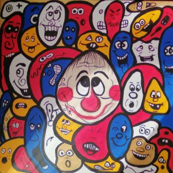 Pintura titulada "POP'S TIMIDE" por Loulette Laëtitia Michel, Obra de arte original, Acrílico Montado en Bastidor de camilla…