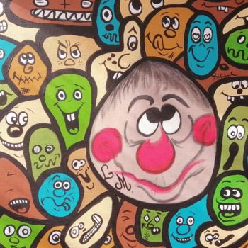 Painting titled "POP'S BOULVERSE" by Loulette Laëtitia Michel, Original Artwork, Acrylic Mounted on Wood Stretcher frame