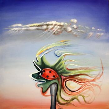 Painting titled "ladybug" by Dimitrios Loumiotis, Original Artwork, Oil