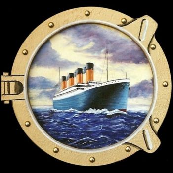 Painting titled "L e Titanic" by Lou Niaro, Original Artwork, Oil