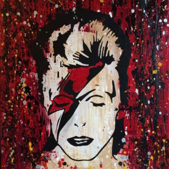 Peinture intitulée "David Bowie" par Loup Pélissier, Œuvre d'art originale, Bombe aérosol