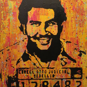 Peinture intitulée "Pablo Escobar" par Loup Pélissier, Œuvre d'art originale, Bombe aérosol