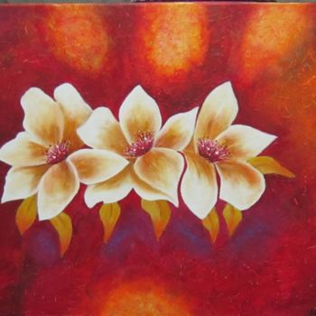 Painting titled "flores" by Lourdes Molins Marin, Original Artwork