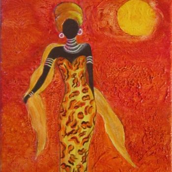 Painting titled "La Negra" by Lourdes Molins Marin, Original Artwork