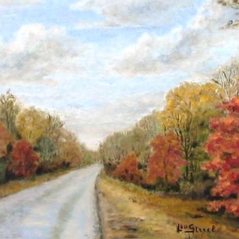 Painting titled "Route de la Vecquée" by Lou Streel, Original Artwork, Oil