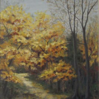 Painting titled "Automne" by Lou Streel, Original Artwork, Oil