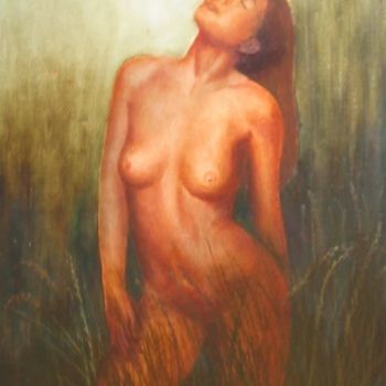 Картина под названием "Herbes" - Lou Streel, Подлинное произведение искусства, Масло