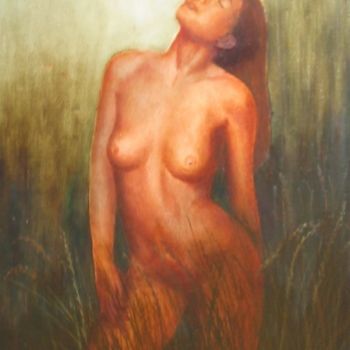 Pintura intitulada "Herbes" por Lou Streel, Obras de arte originais, Óleo