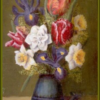 Painting titled "Bouquet printannier" by Lou Streel, Original Artwork, Oil