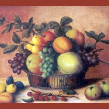 Pittura intitolato "Panier de fruits" da Lou Streel, Opera d'arte originale, Olio
