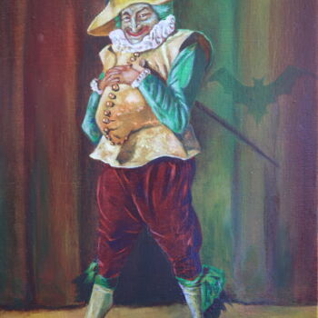 Pintura titulada "Le Joker" por Stephane Louveau, Obra de arte original, Oleo Montado en Bastidor de camilla de madera