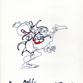 Σχέδιο με τίτλο ""Le Fou du Roy"" από Cécile Louvel, Αυθεντικά έργα τέχνης